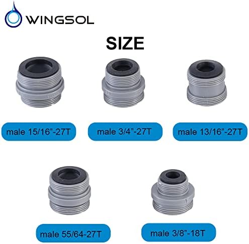 WINGSOL Compression Thread Adapter Kits for Kitchen Bathroom Faucet Mount Filter, Garden Hose, Bathtub Aerator Diverter, Water Filter Accessories, 8 Pcs - Image 2