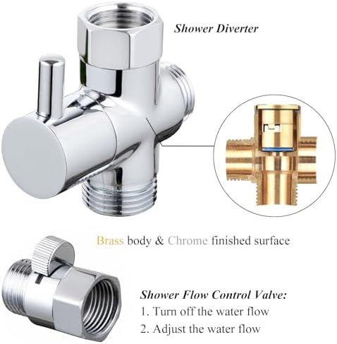 Sneatup Pet Shower Set with 8.2ft Hose & Flow Control Valve for Bathroom Shower Arm - Image 3