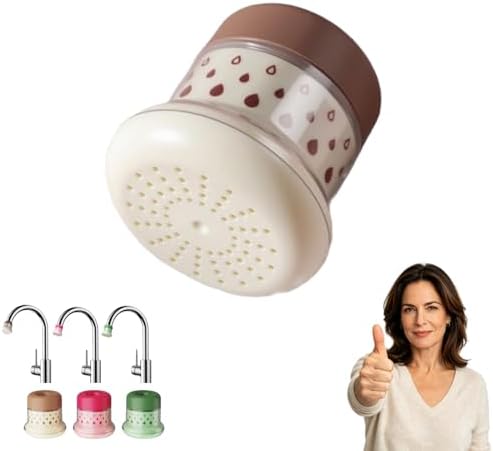 Mini Faucet Water Filter- Multi-Layer Filtration & Splash-Proof Kitchen Purifier, Splash-Proof Softener Parts, Detachable Leak-Proof F́aucet Mount Purifier for Kitchen Bathroom Home (Brown) by Unknown
