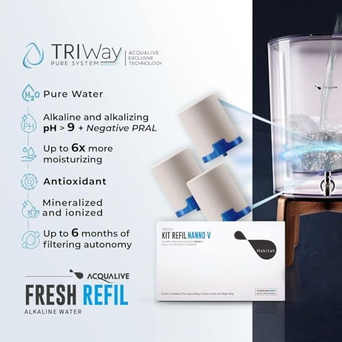 ACQUALIVE Kit Refill Fresh V Nanno - 3-Pack of Replacement Filters for V Self Filter Model | Alkaline Water Filtration and Ionizer System | Comes with an extra magnesium capsule. - Image 5