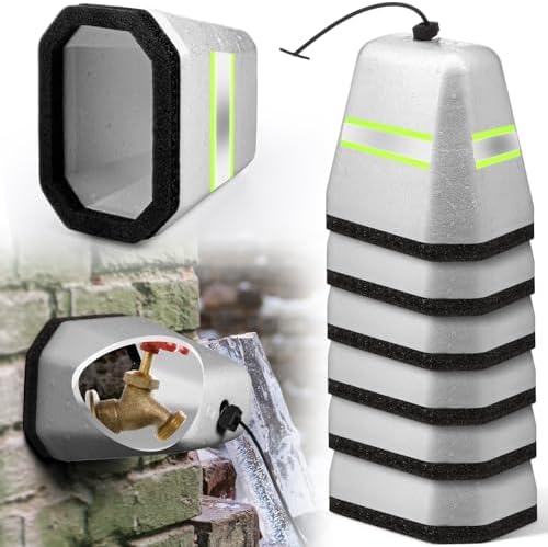 Aurelema 6 Pack Reflective Foam Faucet Covers Winter Freeze Protection for Outdoor Spigots Valves and Sprinklers Easy Install Insulation for Cold Weather Protection by Aurelema