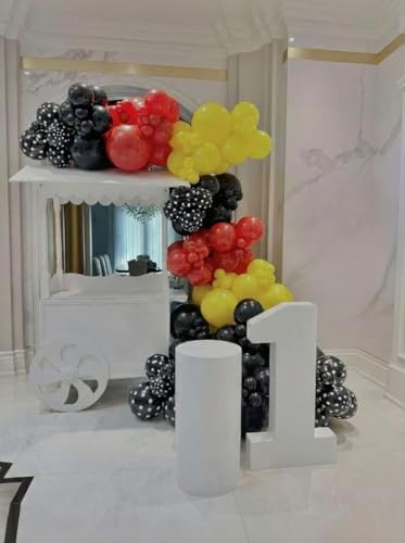 175Pcs Red Yellow Black Balloon Garland Arch Kit - Cartoon Mouse Theme Party Decorations with 18 12 10 5 Different Sizes Party Balloons for Birthday Anniversary Baby Shower Backdrop Decorations - Image 3