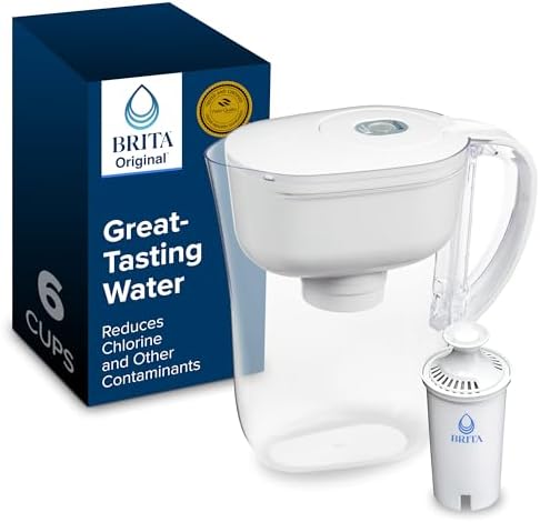 Brita Small 6-Cup Water Filter Pitcher, Includes 1 Filter, White by Brita