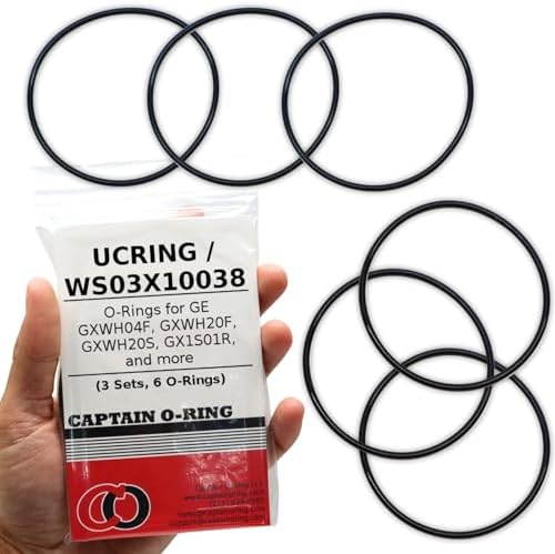 Captain O-Ring – Replacement UCRING / WS03X10038 O-Rings for GE GXWH20F GXWH20T GXWH04F GXRM10RBL GX1S01R Water Filter Housings (3 Sets, 6 O-Rings) by CaptainO-Ring