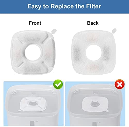 （16 Pieces） 8 Pack Replacement Filters & 8 Pack Replacement Pre-Filter Sponges for Veken 95oz/2.8L Bellflower Pet Fountain Cat Water Fountain Dog Water Dispenser - Image 6
