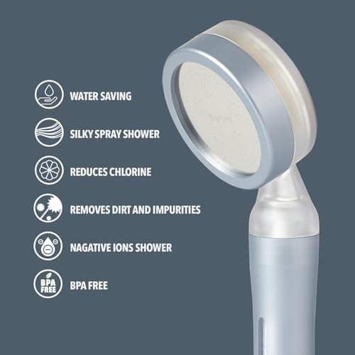 Barumi Pluo Handheld Filtered Shower Head - Silver | Vitamin C Filter for Healthy Skin & Hair | High Pressure Soft Spray | Dual Filtration Removes Chlorine & Impurities | Gentle Shower for Pets - Image 6