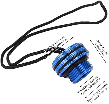 Diving Dust Din Cover, Valve Dust Cover Vented Aluminum Alloy Diving Valve Protector with Fixed Rope for Valve End Cap(blue) - Image 7