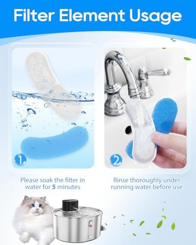 8+8 Pack Cat Fountain Filter Fit for virtulance 3.2L/108oz/0.8Gal - Image 6