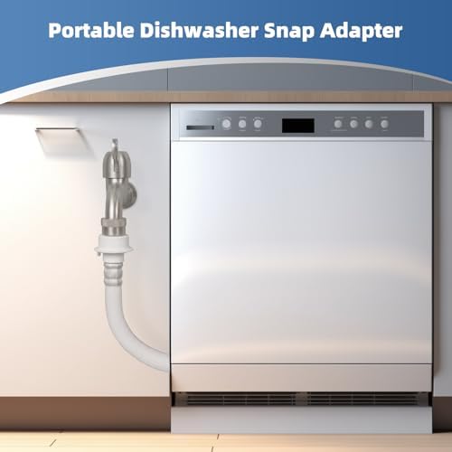 2PCS Portable Dishwasher Faucet Adapter, Metal Made, Brushed Nickel - Image 5