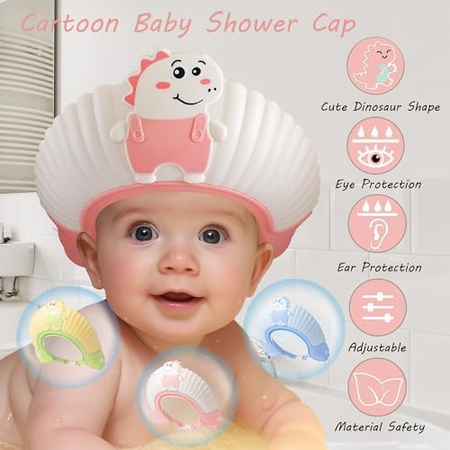 Baby Shower Cap Shield,Kids Visor Hat, Eye & Ear Shield (Pink) - Image 2