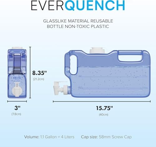 Refrigerator Water Dispenser 1.1 Gallon Bottle with Leak Proof Spigot - Image 2