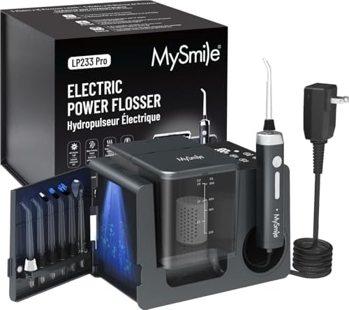 MySmile LP233 Pro Countertop Water flosser w/UVC Light, Display & Heater by MySmile