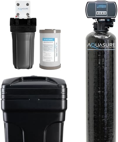 Aquasure Harmony Series 30,000 Grains Whole House Water Softener with High Performance Automatic Digital Metered Control Head | Reduces Hardness and Improves Water Quality | for 1-2 bathrooms by Aquasure