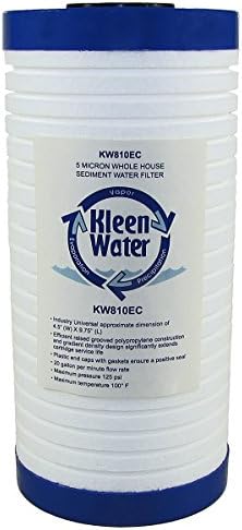 KleenWater Premier Whole House Water Filter System with 3/4 Inch Inlet/Outlet, Dirt Sediment Cartridges 4.5 x 9.75 Inch (3), Transparent Housing (1), Bracket (1) & Wrench (1) - Image 4