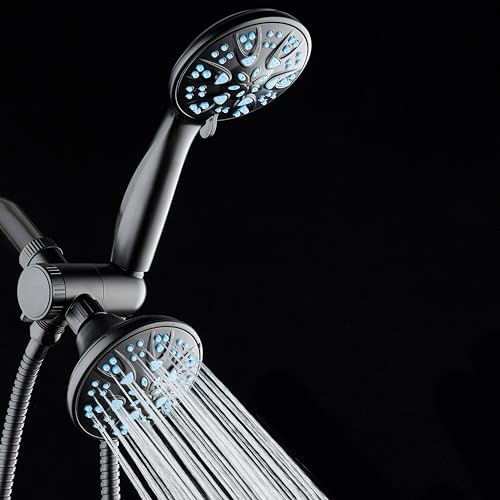 AquaDance Antimicrobial/Anti-Clog High-Pressure 30-setting Dual Head Combination Shower with Microban Nozzle Protection From Growth of Mold, Mildew & Bacteria for a Healthier Shower – Aqua Blue - Image 6