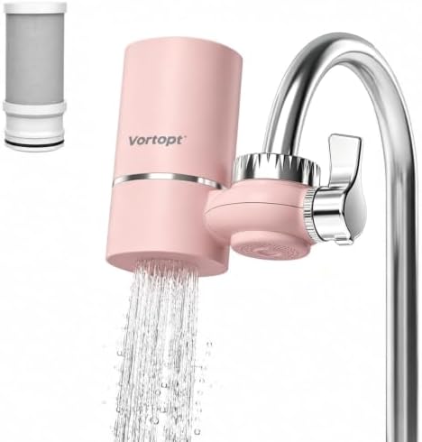 Vortopt Faucet Water Filter for Sink, T1 Rapid Flow, NSF Certified, Pink by Vortopt