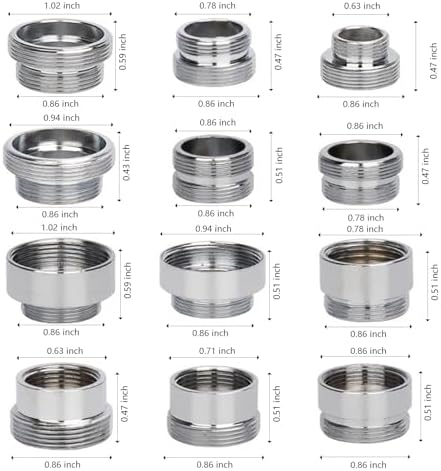 12 PCS Faucet Adapter Kits, Kitchen Aerator Adapter Male To Female Water Hose,Sink Faucet Adapter for Water Filter, Standard Hose via Diverter - Image 2
