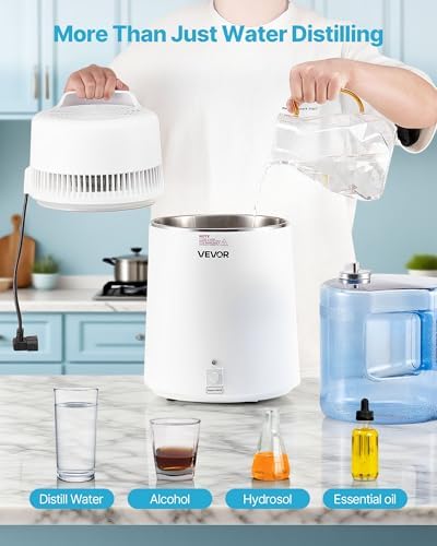 VEVOR Water Distiller, 6L/1.6 Gallon Large Distilled Machine, 900W Distilling Water Maker, 304 Stainless Steel Interior Stiller with Plastic Container, Countertop Distiller for Home, White - Image 6