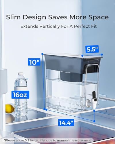 Waterdrop WFD-40L Water Filter Dispenser, 35-Cup Capacity, Black - Image 2