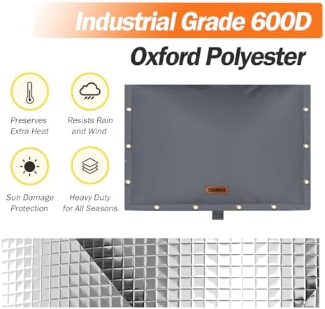 Backflow Preventer Insulation Cover for Vacuum Breaker, 21" W x 16" H, Grey - Image 5