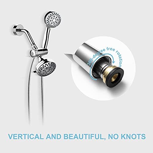 OFFO Shower Hose, 120 in Kink Free Stainless Steel Shower Hose Attachment Electroplating Handheld Shower Head Hose Flex Hoses Extension with Brass Insert & Nut for Pet Bathing Cleaning, Chrome - Image 2