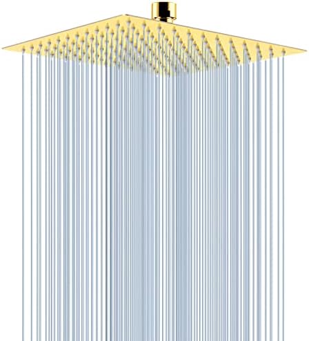 Voolan Rain Shower head, High Pressure Shower Head Made of 304 Stainless Steel, Relaxed Shower Experience Even at Low Water Flow and Pressure (10" Gold) by Voolan