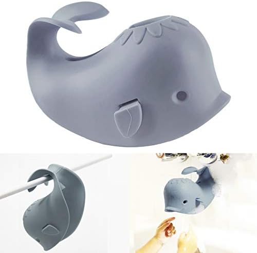 Bath Spout Cover for Bathtub,Baby Shower Protector Cover A Fun Way to Protects Baby from Bumping Head During Bathing Time Cute Soft Whale Design Making for Enjoyable Safe Baths (Grey) by kilomon