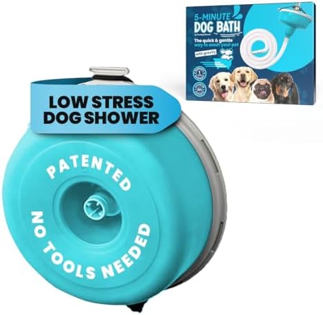 5-MinutePetBath Dog Bath Hose Attachment - Shower Head Accessory for Dog Washing - Low Stress Pet Shower - Portable Wash Station for Grooming, Rinse & Cleaning - Attachable Bathing Essential - Green by 5-MinutePetBath