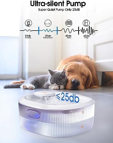 Pet Fountains by WOPET, Replacement Smart Pump for W600 Dog Water Fountain for Large Dogs, Compatible with 205oz/1.6GAL Pet Fountain with Blue Light Led - Image 6