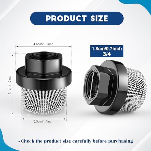 Nuanchu 2 Pcs 3/4 Inch Garden Hose Inlet Strainer, Stainless Steel Mesh Strainer, 235004 Garden Hose Screen Filter, Airless Sprayer Paint Sprayer Parts for Sprayers Filters - Image 2