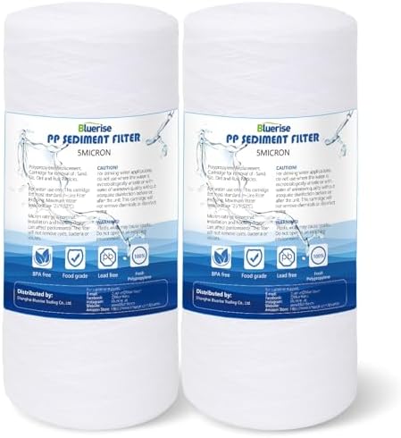 BLUERISE Whole House 5 Micron 10" x 4.5" Sediment Filter Cartridge - 2 Pack by Bluerise