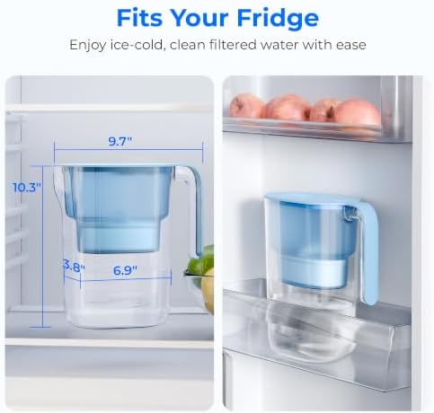 Waterdrop PT-05B Water Filter Pitcher with 3 Filters, 7-Cup, NSF Certified - Image 3