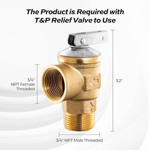 FOGATTI 3/4 Inch IPS Isolator Tankless Water Heater Industry Leading Service Valve Kit with Pressure Relief Valve, Upgraded Clean Brass Construction - Image 4