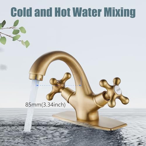 Aolemi Bathroom Sink Faucet 1 Hole or 3 Hole with Drain Antique Brass - Image 4