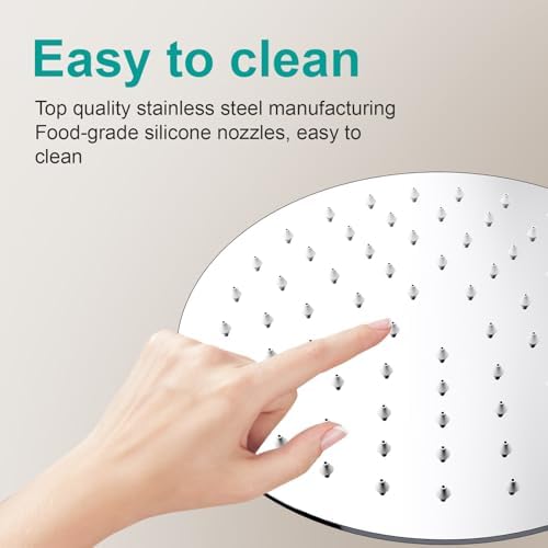 All Metal 8Inch Rain Shower Head - Heavy Duty Stainless Steel, Easy Install, High Water Flow, Ultra-Thin Modern Design for Bathroom (Chrome) - Image 5