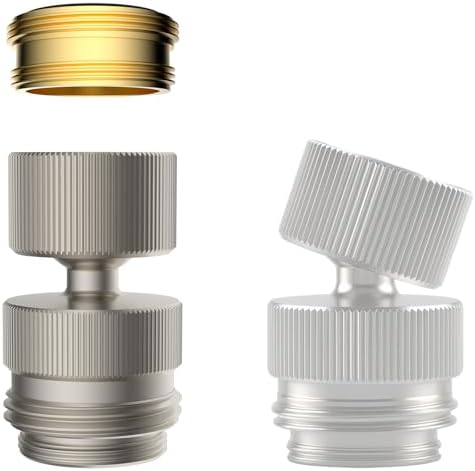 Hibbent Sink Faucet to Garden Hose Adapter, 360-Degree Swivel 55/64 Inch Female Thread, Sink Hose Attachment for Faucet Adapter Connector, Brushed Nickel by Hibbent