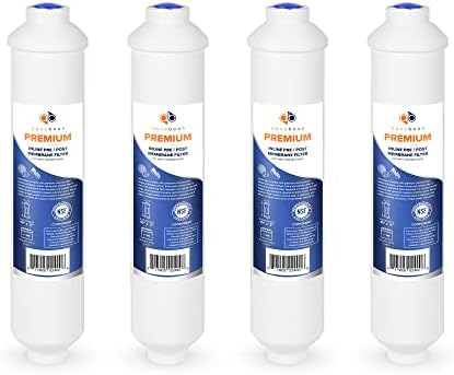 Aquaboon T33 Inline Carbon Filter - 1/4 Inline Water Filter for Refrigerator T33 Inline Ro Post/Granular Activated Carbon (GAC) Polishing Water Filter Cartridge for Reverse Osmosis System 4-Pack by Aquaboon