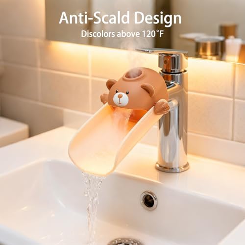 SKYROKU Faucet Extender for Toddlers with Temperature Sensor, Cute Bear - Image 3