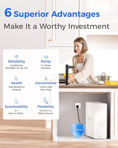 Waterdrop X12Alkaline Mineral Reverse Osmosis System 1200 GPD, Black Faucet - Image 2
