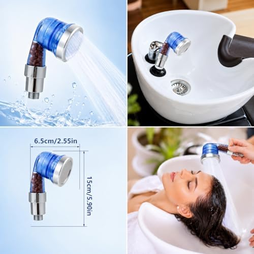 Socila Blue Sprayer Head 3 Function With Filter For Shampoo Bowl, High Pressure And Water Saving, Filter For Dry & Frizz Hair - Image 6
