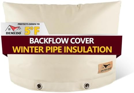 Backflow Preventer Insulation Cover - Water Pipe Insulation Sprinkler Cover for Outside - Insulated Backflow Cover Pouch for Irrigation Back Flow Valve in Winter or Sun Exposure (30" W x 24" H, Sand) by DEMEDO