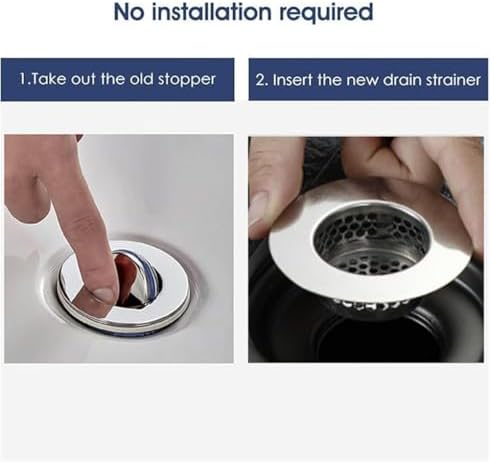 Bathroom Sink Filter - Fits 1.25"-1.60" Hole (2pcs) | Stainless Steel Hair Catcher for Bathroom/Bathtub/Laundry/RV Sink - Image 5