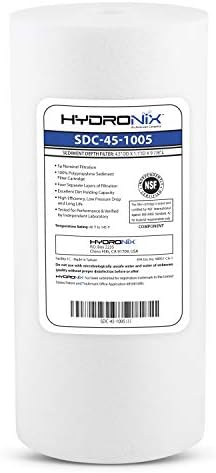 Hydronix SDC-45-1005 Whole House or Commercial NSF Polypropylene Sediment Water Filter Cartridge 4.5" x 10" - 5 Micron by Hydronix