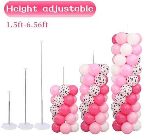 Dusty Hot Pink Cow Balloon Column Stand Kit Set of 2 for Floor - Image 4