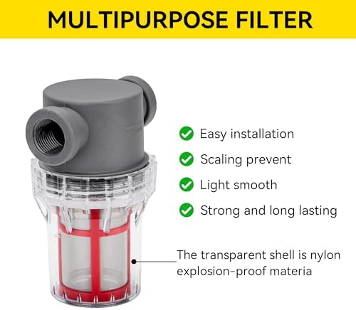 1/2'' Female NPT in-Line Strainer - Garden Hose Filter for High Pressure Washer, Sediment Filter with 200 Mesh Stainless Steel Screen (1/2'' 200 Mesh) - Image 5