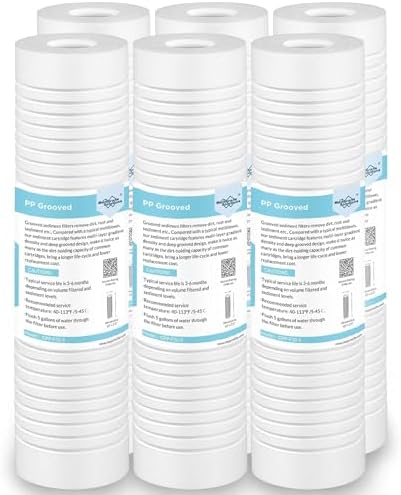 Membrane Solutions Grooved Sediment Water Filter Cartridge (Pack of 6) by MembraneSolutions