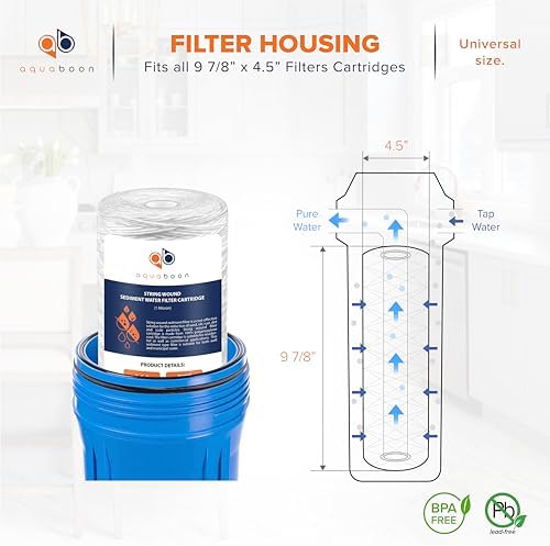 Aquaboon 1 Micron 10 x 4.5 String Wound Water Filter Cartridge 4-Pack - Image 2