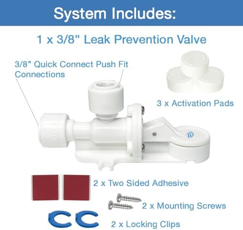 1/4", 3/8", or High Flow Leak Stop Valve, Automatic Water Shut Off Valve, Leak Detector, Leak Protection for Reverse Osmosis to Full Flow Under Sink Water Filters (3/8" 1-Pack) - Image 3