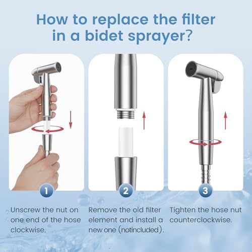 Bidet Water Filter for PWERAN Handheld Bidet Sprayer, 2 Pack Bidet Filter Replacement for Soften Hard Water,Remove Chlorine and Harmful Substances - Image 5