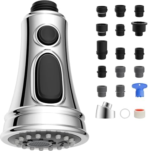 Hibbent cUPC Certified Kitchen Faucet Head Replacement with 15 Adapters by Hibbent
